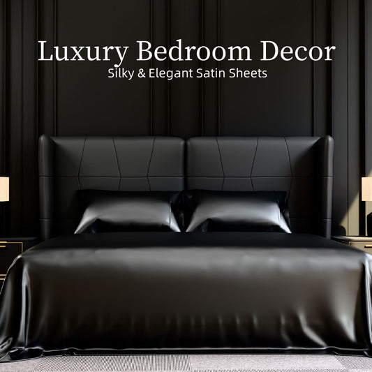 4pc Luxury Satin Bed Sheets (Queen)