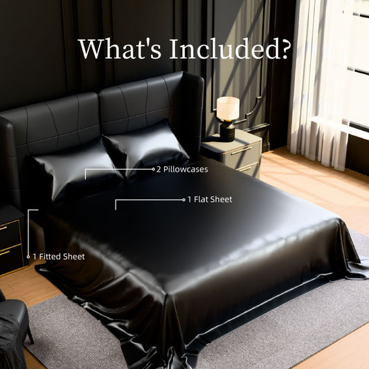 4pc Luxury Satin Bed Sheets (Queen)