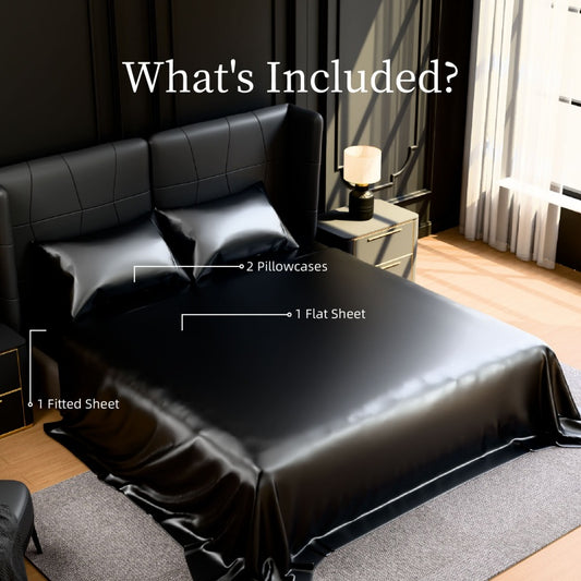 4pc Luxury Satin Bed Sheets (King)